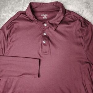 UNTUCKit Damaschino Polo Shirt Mens XL Maroon Soft Cotton‎ Long Sleeve Casual